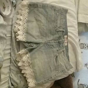 Denim Jean shorts with cute stitch designs
